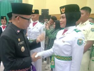 Resmi Dikukuhkan  Putra Putri Terbaik OKU Siap Kibarkan Bendera Merah Putih