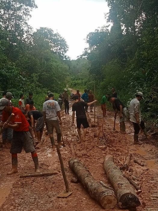 Jalan Desa Suka Pindah Menuju Sinar Kedaton Bak Kubangan Kerbau Masyarakat Harapkan Pemerintah Segera Perbaiki